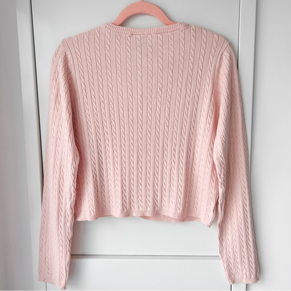 Light pink cable knit cardigan - Picture 9 of 10